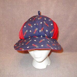 60s Vtg GOLFER Slouchy NEWSBOY Cap HAT 6 Panel CLUBS & BALLS Adjustable CABBIE